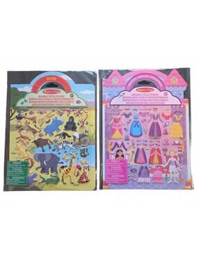 Melissa & Doug Reusable Puffy Stickers Lot: Princesses and Safari